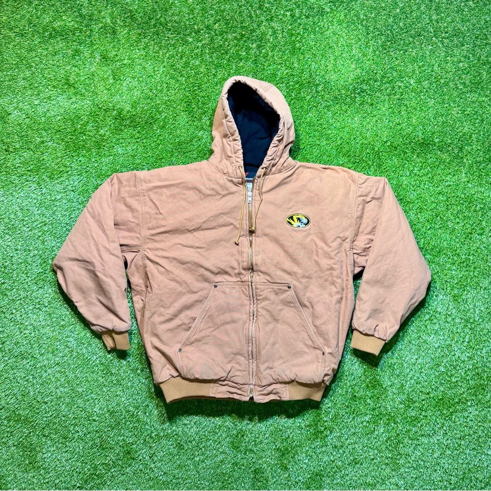 2000s Missouri Mizzou Tigers Insulated Canvas Jacket Coat Men’s Large Tall Tan